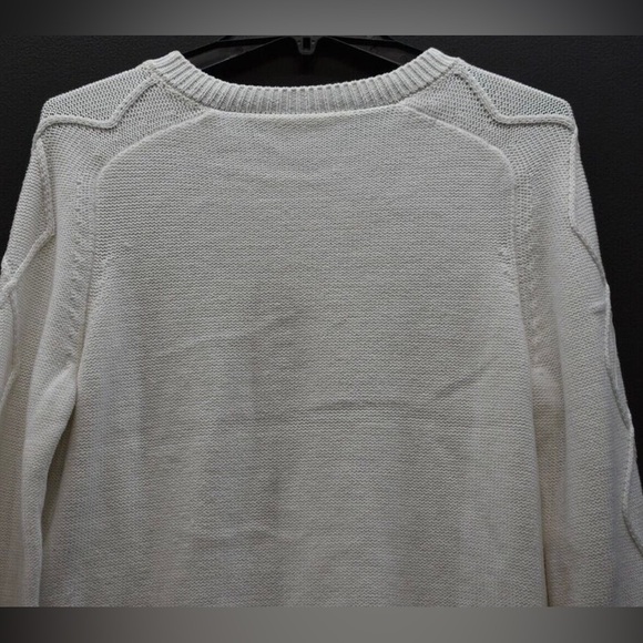 🔲MICHAEL Michael Kors Grey Cable Knit Cotton Blend Sweater (w/Shoulder Zippers - Picture 8 of 9